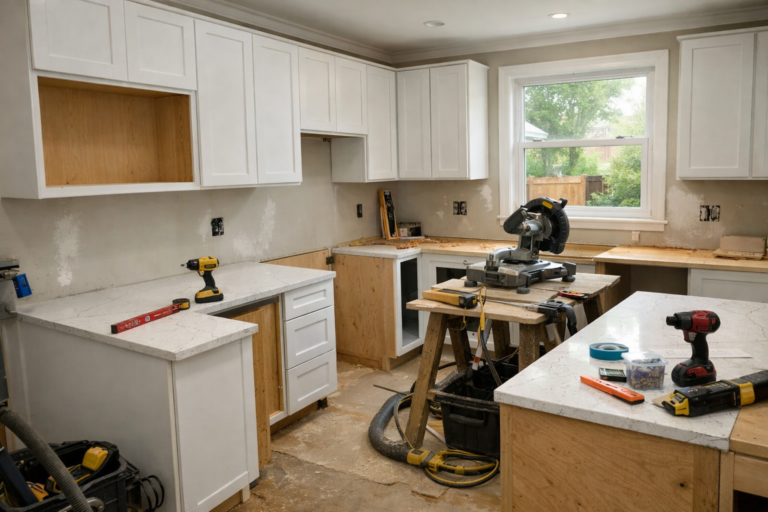 Kitchen remodel in progress in a Chicago western suburbs home
